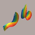 Rainbow Colored Garden Ornament With Curved Flowing Design And Vibrant Hues