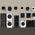 Modern Wall Mounted and Freestanding Washing Machines in Black White and Gray Designs