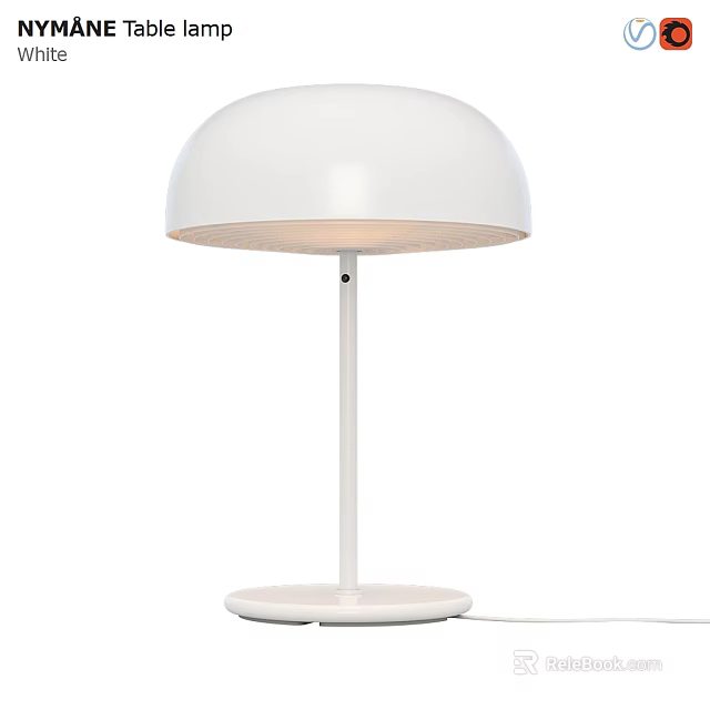 White Minimalist Table Lamp With Round Shade And Slim Stand For Modern Home Decor 3d model 