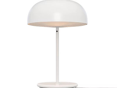 White Minimalist Table Lamp With Round Shade And Slim Stand For Modern Home Decor 3d model
