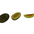 Fresh Ripe Cantaloupe Melon With Whole And Sliced Pieces On White Background