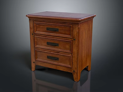 Classic Wooden Entryway Cabinet Sideboard With Three Drawers And Solid Design 3d model