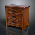 Classic Wooden Entryway Cabinet Sideboard With Three Drawers And Solid Design 3d model