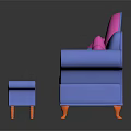 Colorful Blue Sofa Set with Yellow Cushions Heart Shaped Pillows and Matching Ottoman