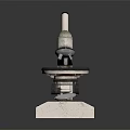 Classic Desktop Microscope For Laboratory Use With Adjustable Stage And Optical Lens 3d model