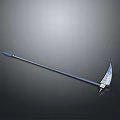 Industrial Cutting Tool With Long Metal Handle Sharp Curved Blade And Pointed Tip