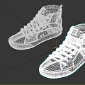 Black High Top Canvas Shoes With Laces Logo And Gray Sole