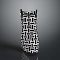 Modern Stylish Sleeveless Dress With Black And White Geometric Pattern