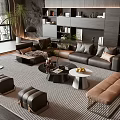 Sofa coffee table combination 3d model