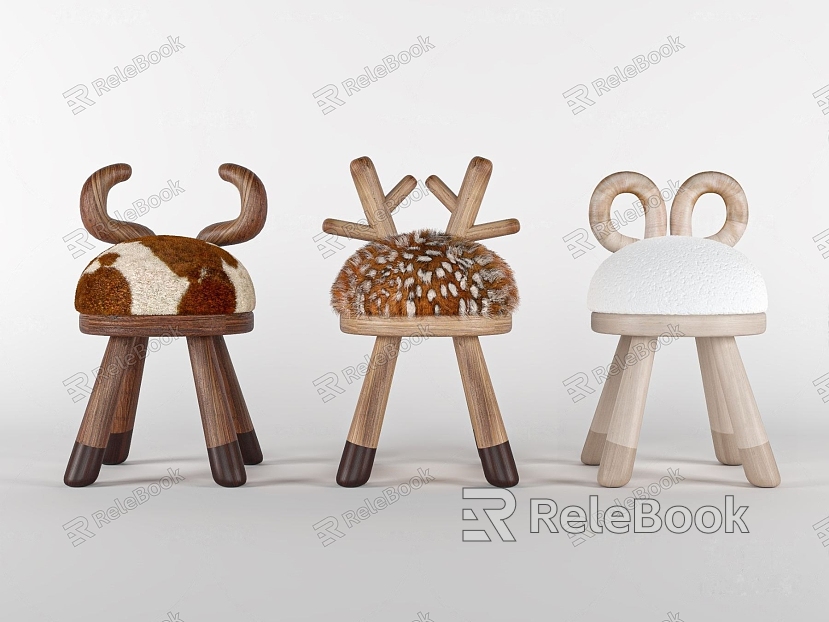 Modern Children's Chair Animal Children's Stool model