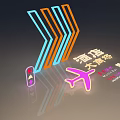 Modern net red atmosphere light atmosphere light LED color light 3d model