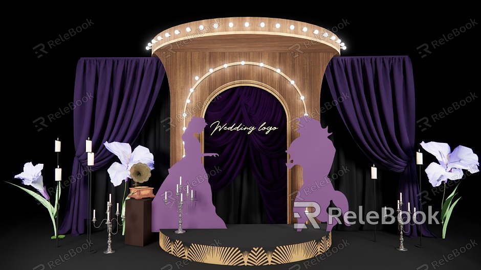 Purple Cloth Mantle Wedding Beauty And The Beast model