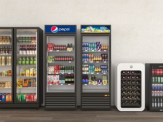 Modern Freezer Refrigerator Beverage Refrigerator Supermarket Refrigerator Beverage Soda 3d model