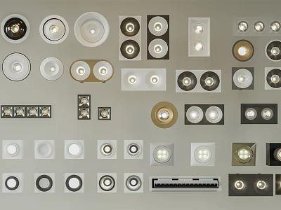 Modern Downlights and Spotlights with Various Styles and Decorative Designs for Interior Lighting 3d model