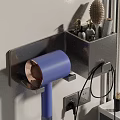 Modern Bathroom Accessories Wall Mounted Holder with Hair Dryer Toiletries and Curling Iron
