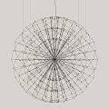 Modern Circular Chandelier With Metal Frame Mesh Structure And Small Lights 3d model