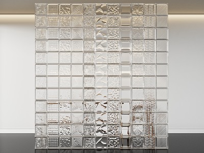 Glass brick partition 3d model