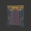 Blue Curtains With Orange Valance And Sheer Panels Window Treatment Design