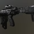 Modern Black Tactical Rifle With Scope Rail System And Ergonomic Design