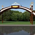 Mongolian Style Gate 3d model