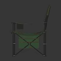 Green Folding Chair With Metal Frame Cup Holders On Armrests And Modern Design