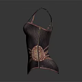 Weapon Armor With Purple Brown Leather Design Metal Studs And Cross Straps
