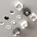 Modern Downlights And Spotlights With Various Shapes Round Square White Black Design