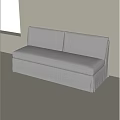 Gray Fabric Multi Seater Sofa With Modern Minimalist Design And Comfortable Backrest 3d model