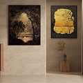 Middle Ancient Style Photo Wall Decorative Painting Hanging Painting 3d model