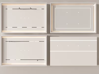 Contemporary Ceiling Design With Various Styles Recessed Lighting And Clean Lines 3d model