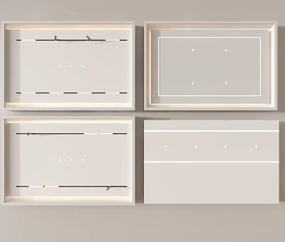 Contemporary Ceiling Design With Various Styles Recessed Lighting And Clean Lines 3d model