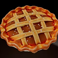 Homemade Fruit Pie With Golden Lattice Crust Fluted Edges And Sugar Sprinkles