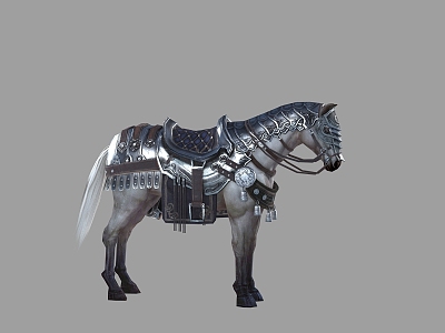 PBR Ancient Chinese Mounted Cavalry Horse Iron Armor Steed Horse Armor Horse Iron Cavalry Armor Heavy Armor Scale Armor 3d model