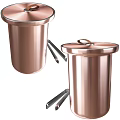 Elegant Copper Wine Bottles And Glasses With Lids And Metal Tongs Modern Design