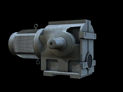 Industrial Gear Motor With Metal Casing Heat Sink And Rotating Shaft Structure 3d model