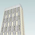Modern High Rise Office Building With Glass Facade And Large Windows