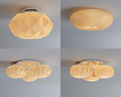 Modern Ceiling Lights Featuring Stylish Geometric And Wave Textured Designs For Home 3d model