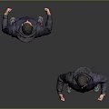 Man In Navy Blue Hoodie And Jeans Front And Back View With Thumbs Up Gesture