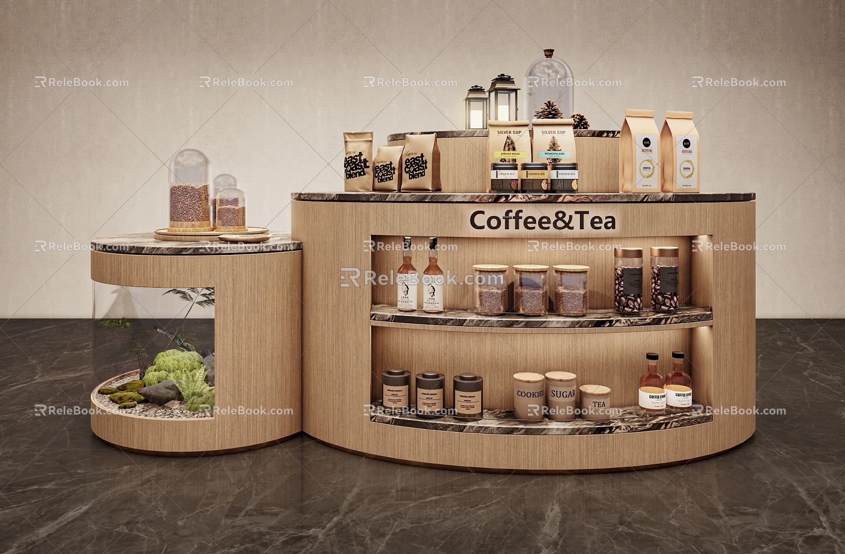 Coffee Decoration Display Cabinet 3d model