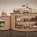 Coffee Decoration Display Cabinet 3d model