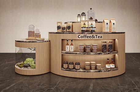 Coffee Decoration Display Cabinet 3d model