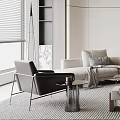 Modern Living Room with Light Colored Sofa Coffee Table and Floor to Ceiling Windows