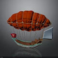 Red Balloon Like Spacecraft With Boat Structure For Cosmic Exploration Mission