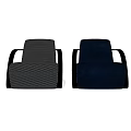 Single Sofa Two Styles Mesh Pattern And Dark Blue Upholstery With Black Armrests 3d model