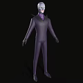 Man Wearing Purple Outfit With Black Collar 3D Virtual Character Model Design