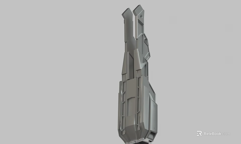Futuristic Mechanical 3D Model With Angular Geometric Surfaces And Layered Components 3d model 