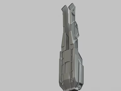 Futuristic Mechanical 3D Model With Angular Geometric Surfaces And Layered Components 3d model