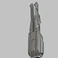 Futuristic Mechanical 3D Model With Angular Geometric Surfaces And Layered Components