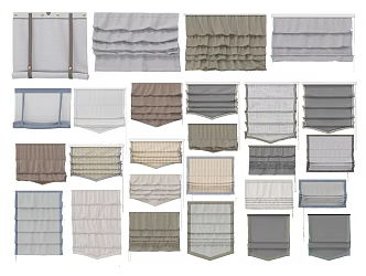 modern roman curtain roman roller curtain fabric curtain 3d model