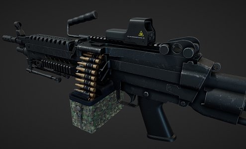 M249 light machine gun 3d model